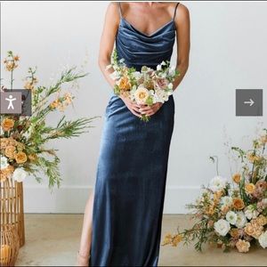 Revelry Skye Velvet Dress - Indie Blue 4P Petite NWT never worn